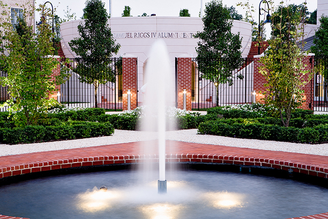 Samuel Riggs IV Alumni Center at the University of Maryland. Chapel Valley Landscape Co.