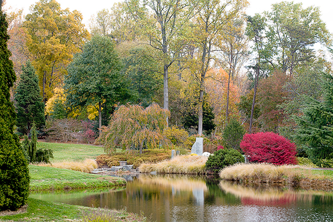 Sniper Victims' Memorial, Reflection Terrace, at Brookside Gardens, Wheaton, MD. Sunny Scully Landscape Architect