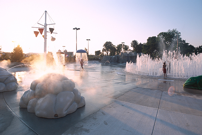 Sprayground at South Germantown Recreational Park, Boyds, MD. LSG Landscape Architecture